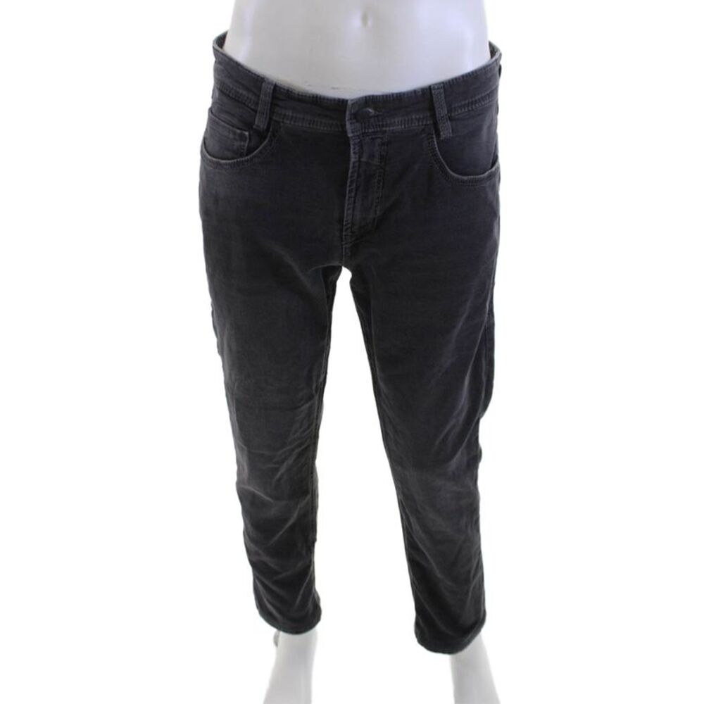 Mac Jeans Mens Dark Gray Straight Tapered Jeans Button Closure Size 34